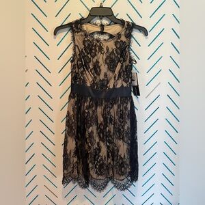 Betsy & Adam Black Lace Dress